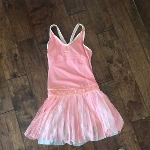 Pink, yellow and white Nike tennis dress